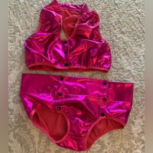 Metallic Pink Rave Bikini Set